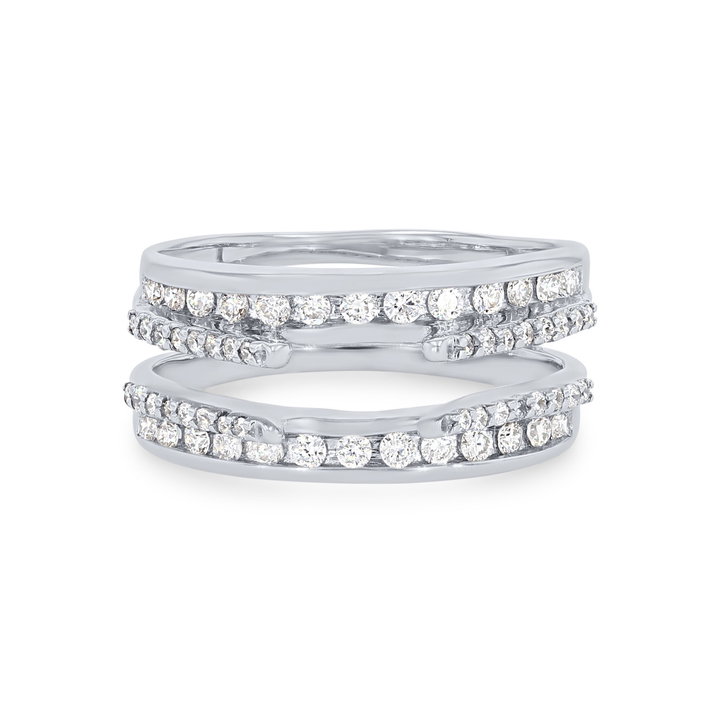 True Romance Two Row Diamond Ring Guard In White Gold 14K