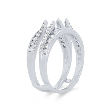 True Romance Two Row Diamond Ring Guard In White Gold 14K