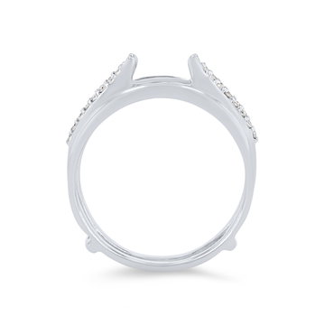 True Romance Two Row Diamond Ring Guard In White Gold 14K