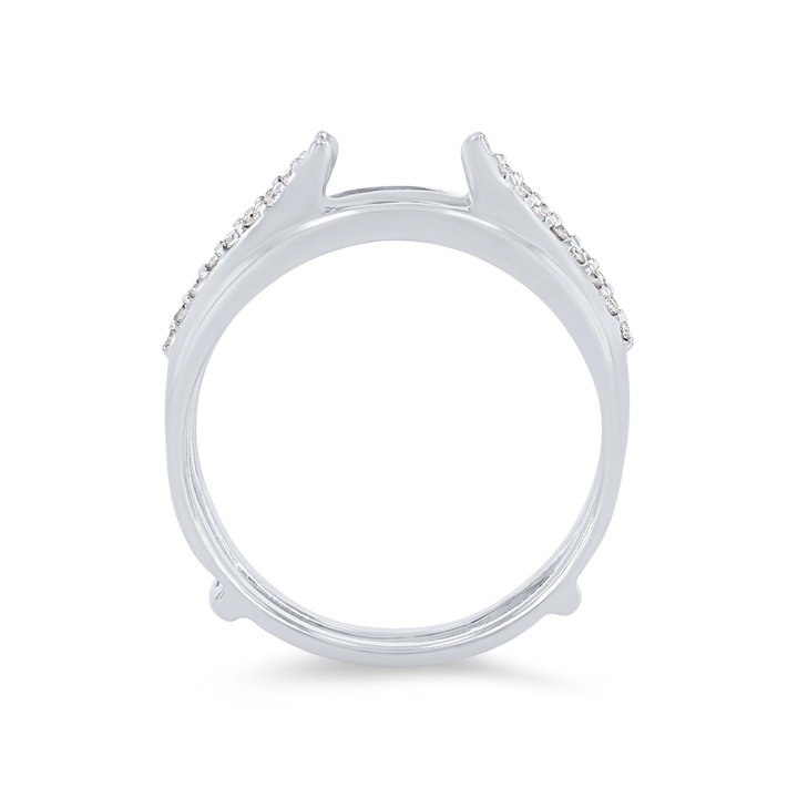 True Romance Two Row Diamond Ring Guard In White Gold 14K