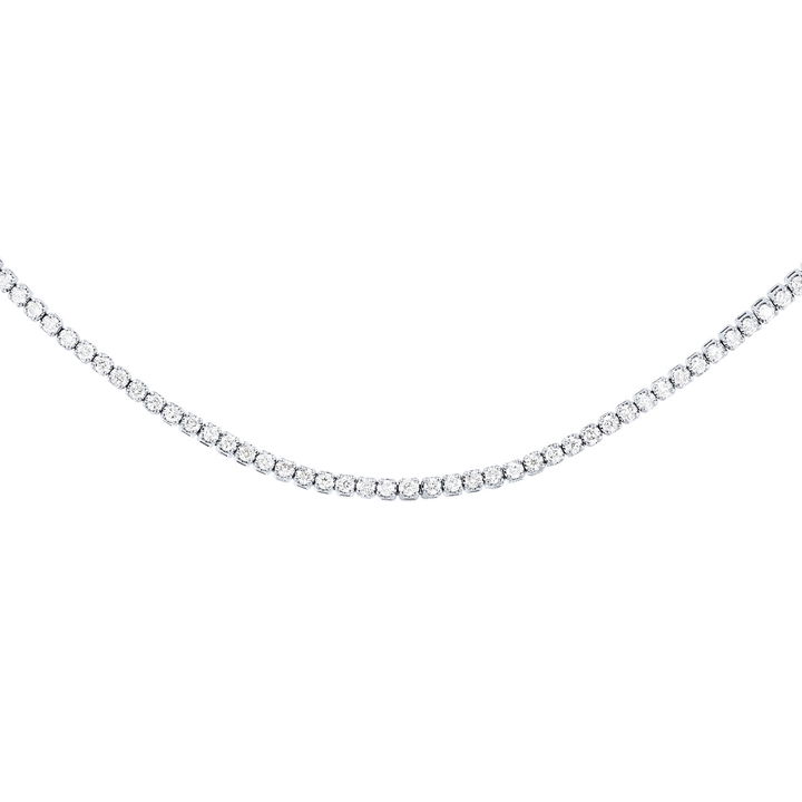 Diamond Tennis Choker Necklace In White Gold 18K
