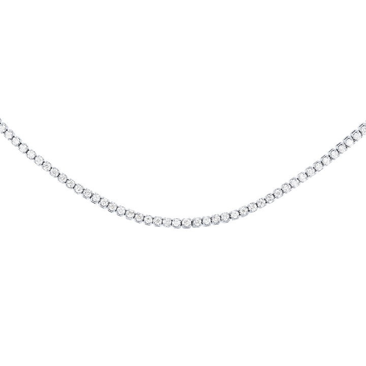 Diamond Tennis Choker Necklace In White Gold 18K