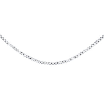 Diamond Tennis Choker Necklace In White Gold 18K