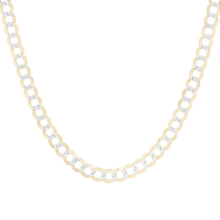Yellow Gold 14K 22 inch Diamond Cut Cuban Link Chain Necklace