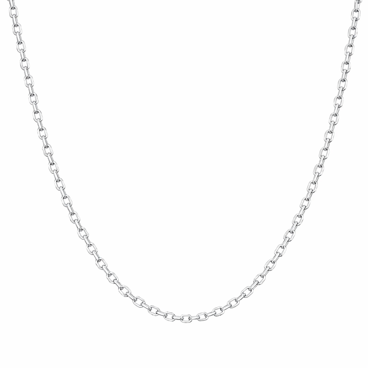 20 inch Cable Chain Necklace In White Gold 14K