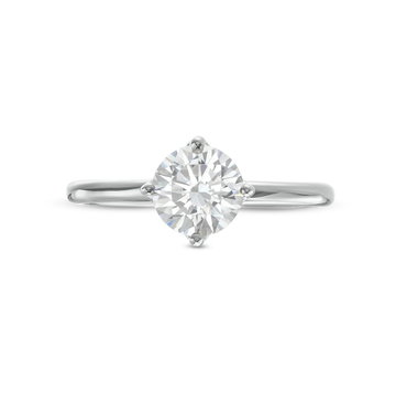 Floral Solitaire Kite Prong Engagement Setting by Adorette In White Gold 14K