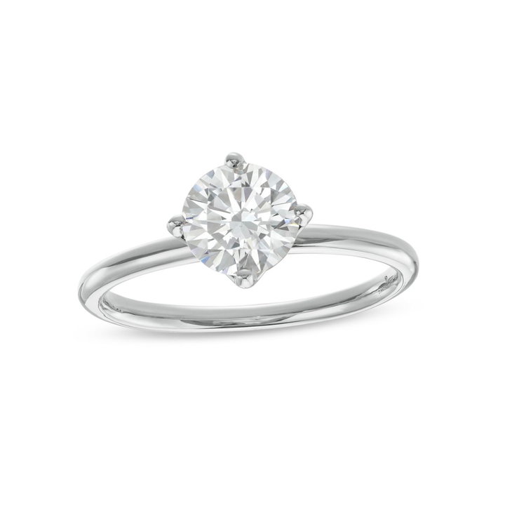 Floral Solitaire Kite Prong Engagement Setting by Adorette In White Gold 14K
