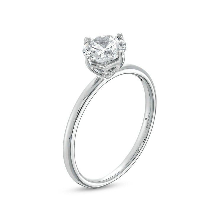 Floral Solitaire Kite Prong Engagement Setting by Adorette In White Gold 14K