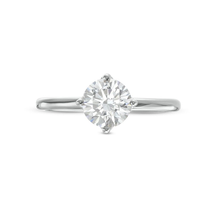 Floral Solitaire Kite Prong Engagement Setting by Adorette In Platinum