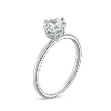 Floral Solitaire Kite Prong Engagement Setting by Adorette In Platinum