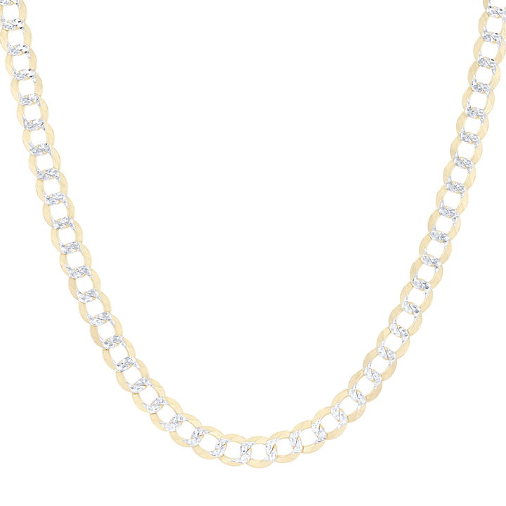Yellow Gold 14K 20 inch Diamond Cut Cuban Link Chain Necklace