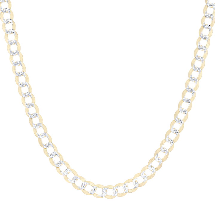 20 inch Diamond Cut Cuban Link Chain Necklace In Yellow Gold 14K