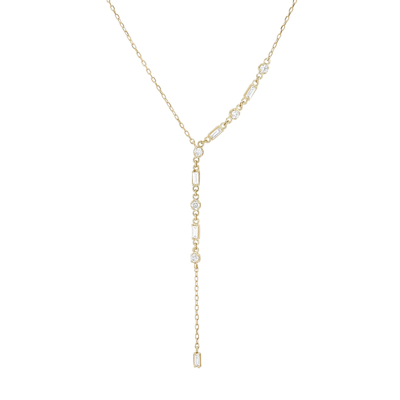 Alternating Diamond "Y" Necklace