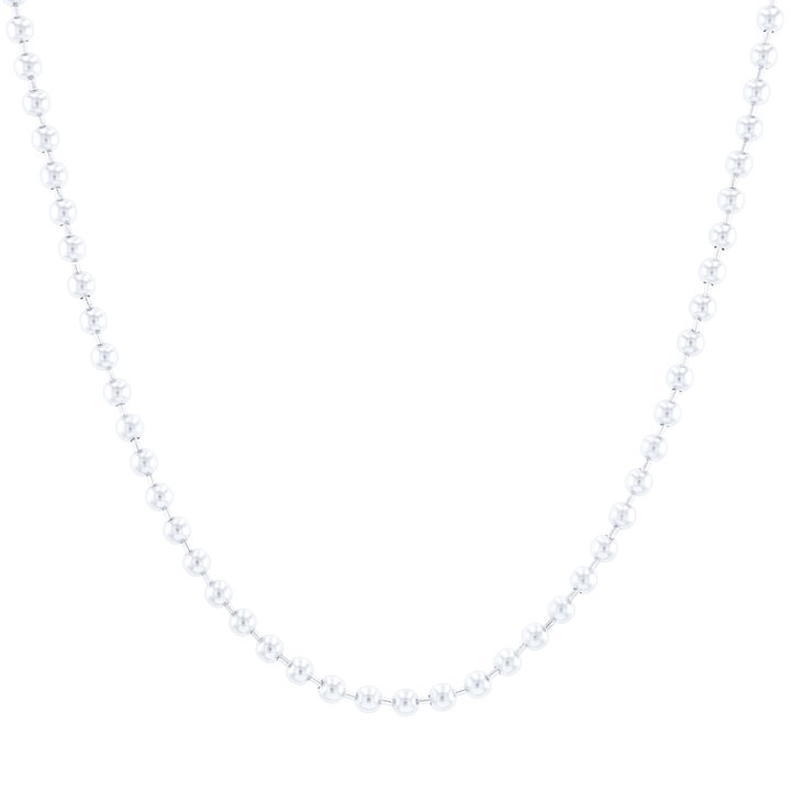 22 inch Ball Chain Necklace In White Gold 14K