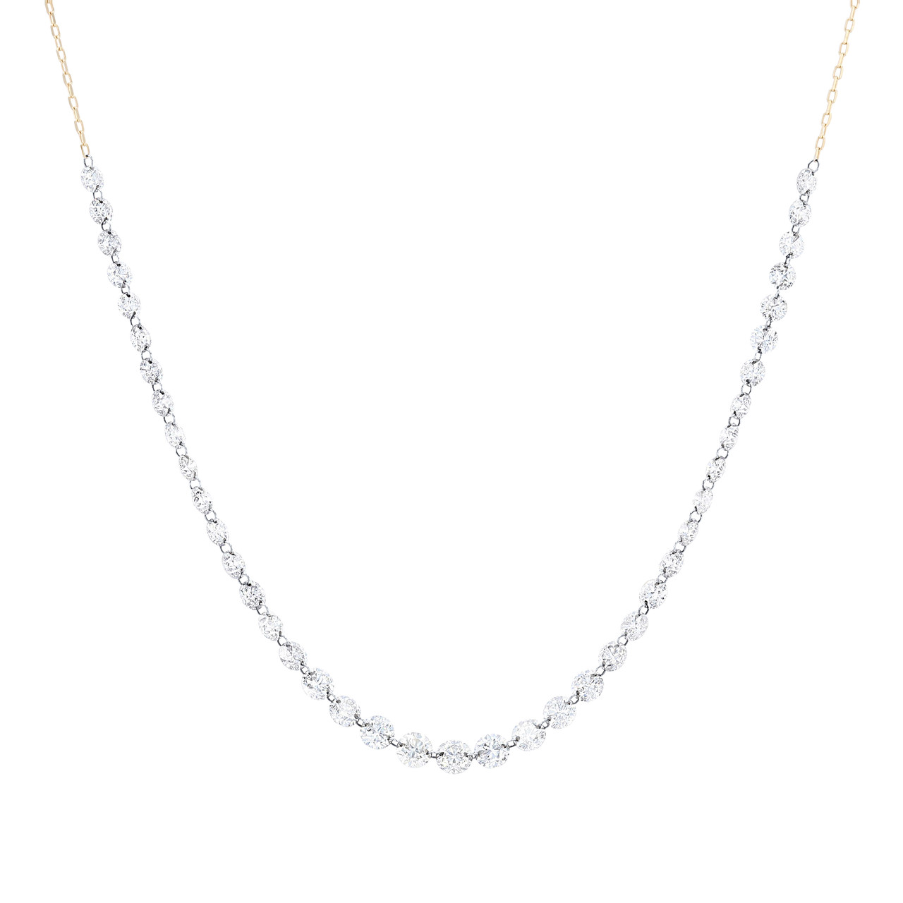 Graduated Diamond Floating Necklace