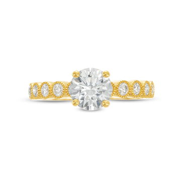 Bezel Milgrain Engagement Setting by Adorette In Yellow Gold 14K
