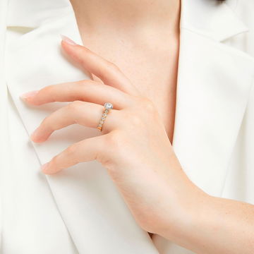 Bezel Milgrain Engagement Setting by Adorette In Yellow Gold 14K