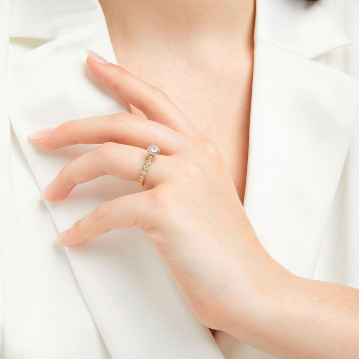 Bezel Milgrain Engagement Setting by Adorette In Yellow Gold 14K