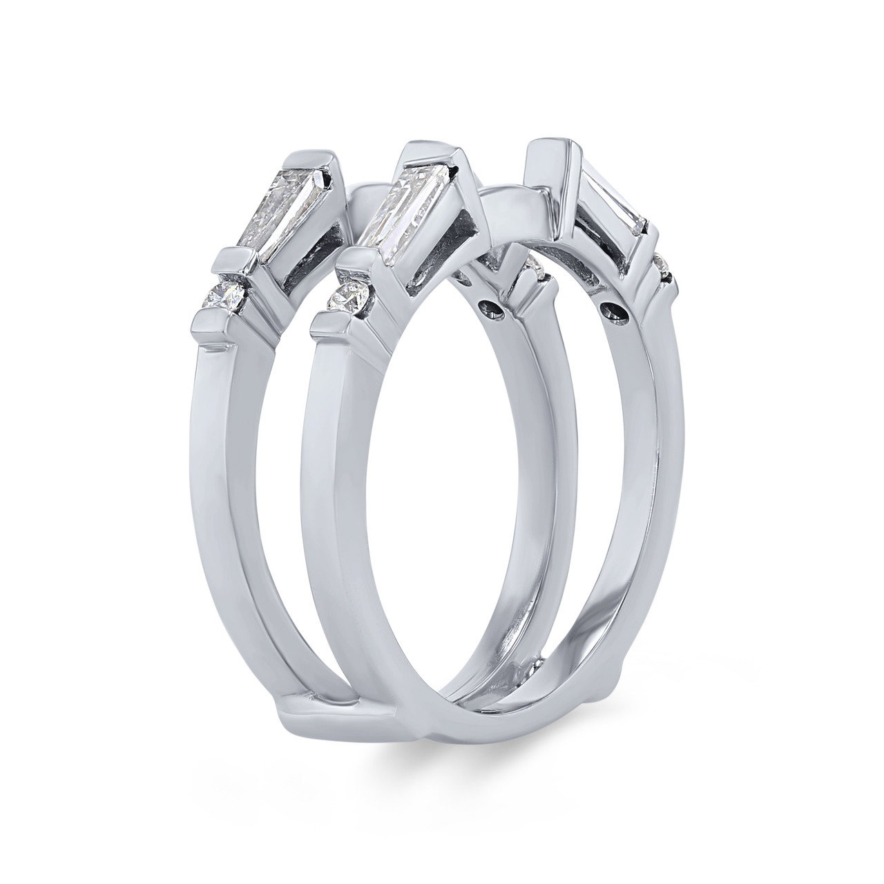 True Romance Baguette and Round Diamond Ring Guard