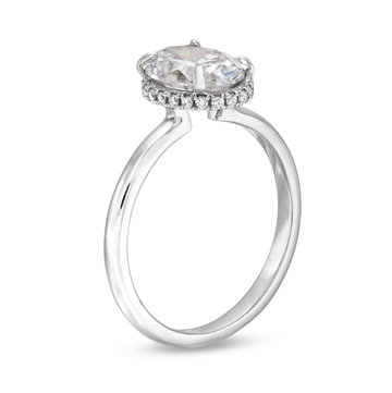 Michael M. Crown Solitaire Hidden Halo Engagement Setting In White Gold 18K
