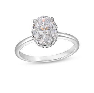 Michael M. Crown Solitaire Hidden Halo Engagement Setting In White Gold 18K