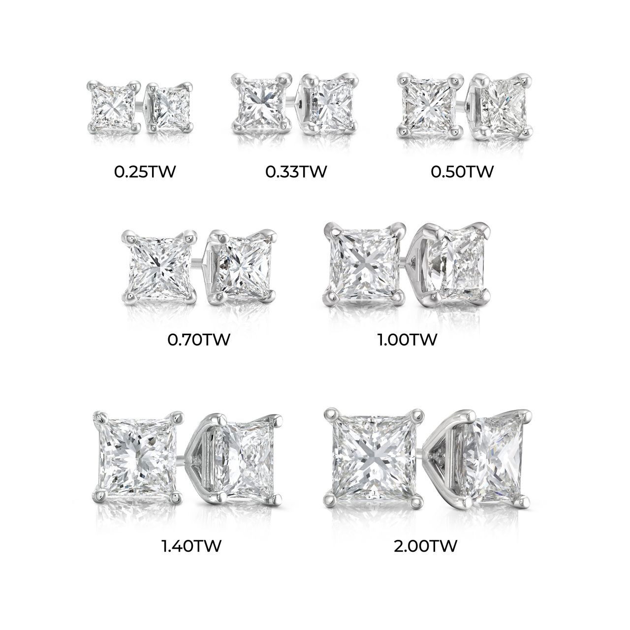 Princess Diamond Stud Earrings