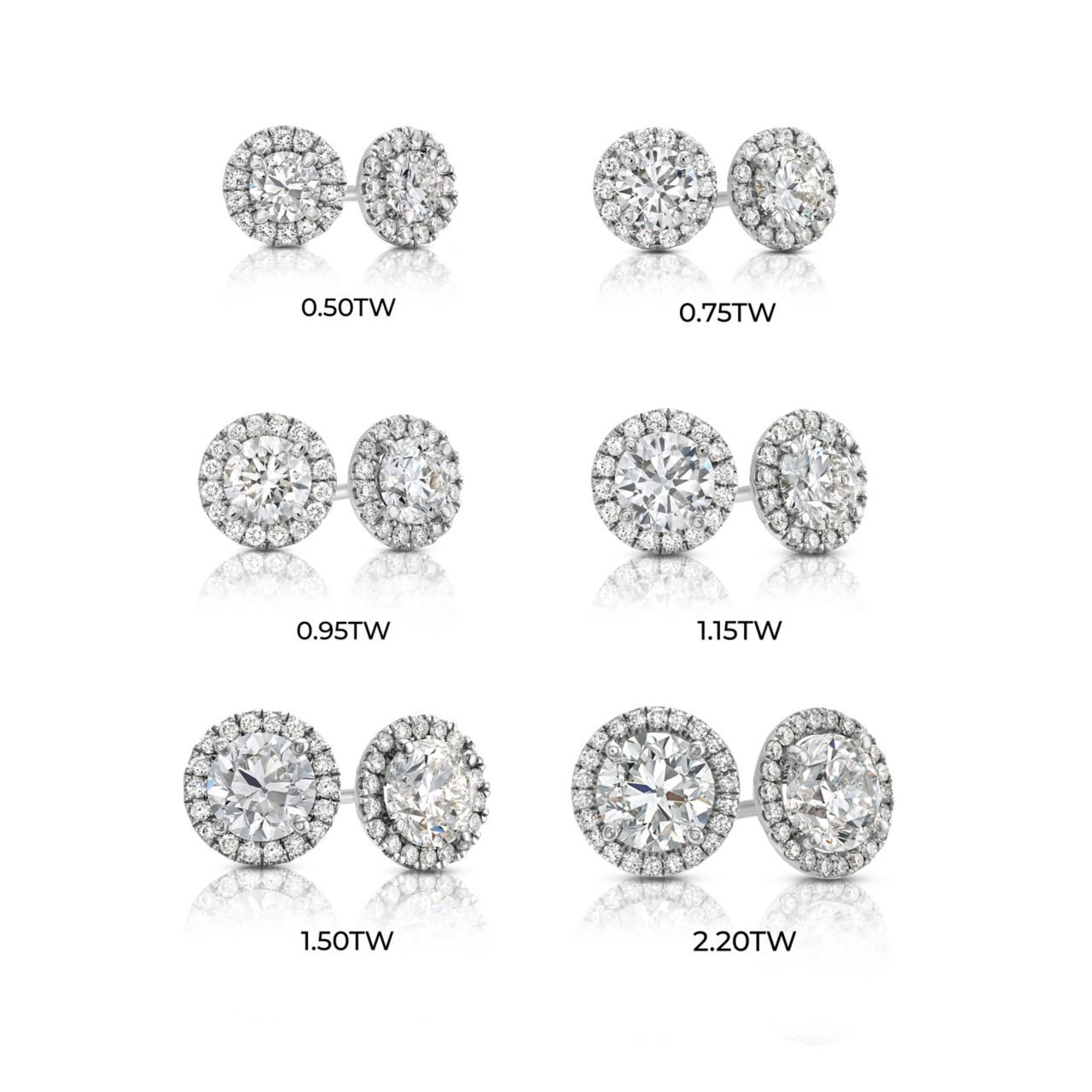 Halo Round Diamond Stud Earrings 2