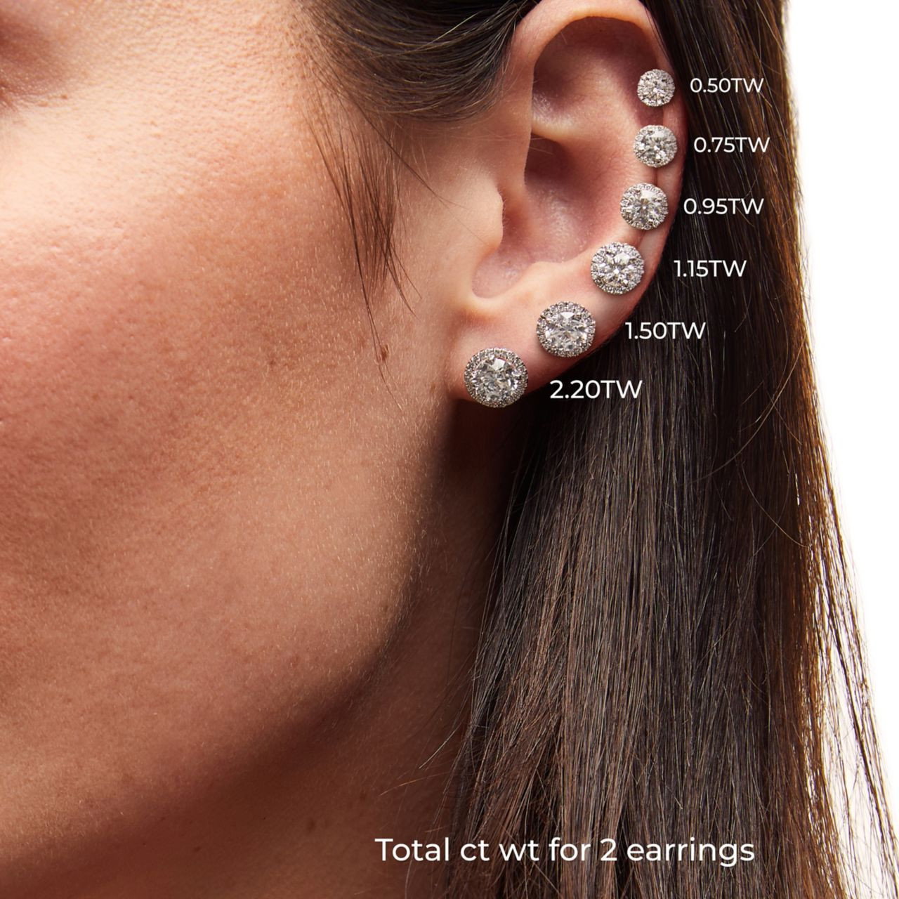 Halo Round Diamond Stud Earrings 1