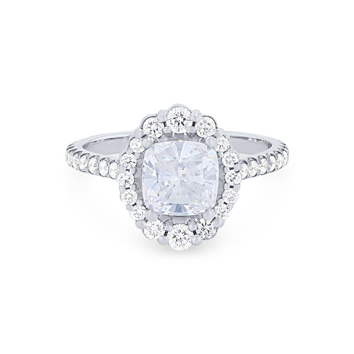Michael M. Defined Graduated Halo Engagement Setting In White Gold 18K