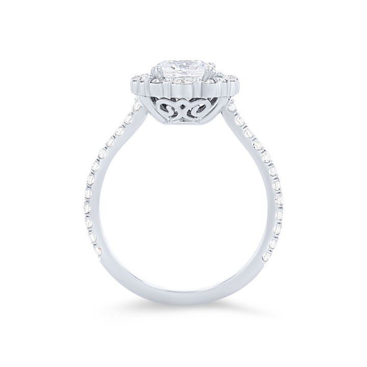 White Gold 18K Michael M. Defined Graduated Halo Engagement Setting