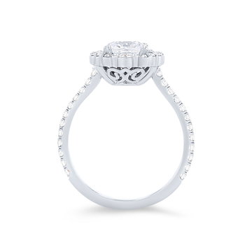 Michael M. Defined Graduated Halo Engagement Setting In White Gold 18K