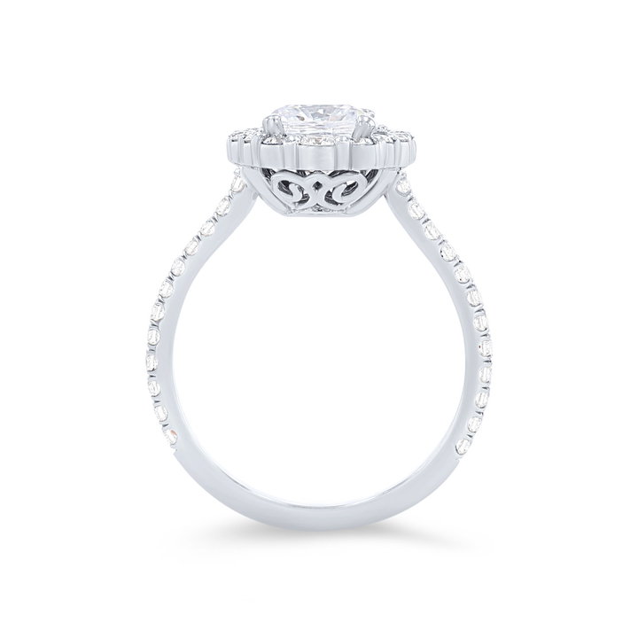 Michael M. Defined Graduated Halo Engagement Setting In White Gold 18K
