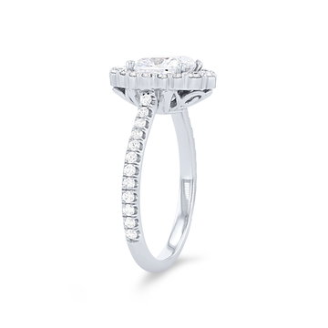 Michael M. Defined Graduated Halo Engagement Setting In White Gold 18K