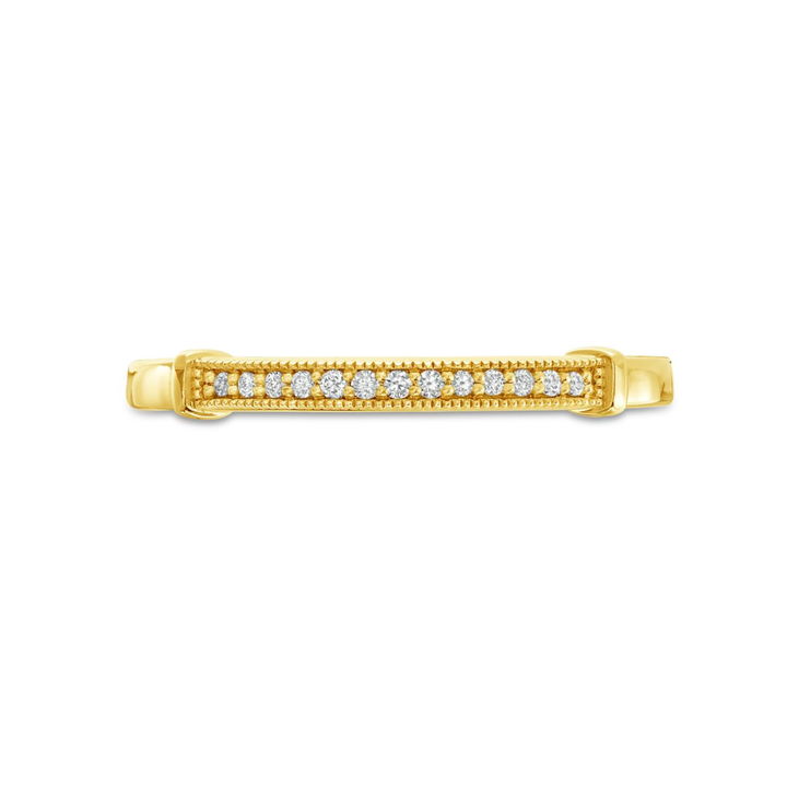 Yellow Gold 14K Beadset Milgrain Wedding Band by Diamonds Direct Designs
