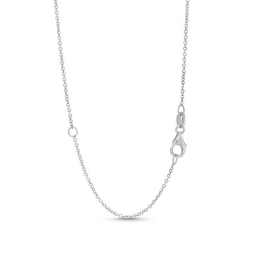 Three Prong Diamond Solitaire Pendant Necklace In White Gold 14K