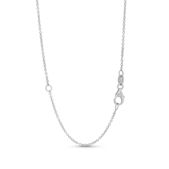 Three Prong Diamond Solitaire Pendant Necklace In White Gold 14K