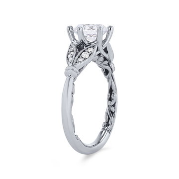 Artcarved Floral Six Prong Engagement Setting In White Gold 14K