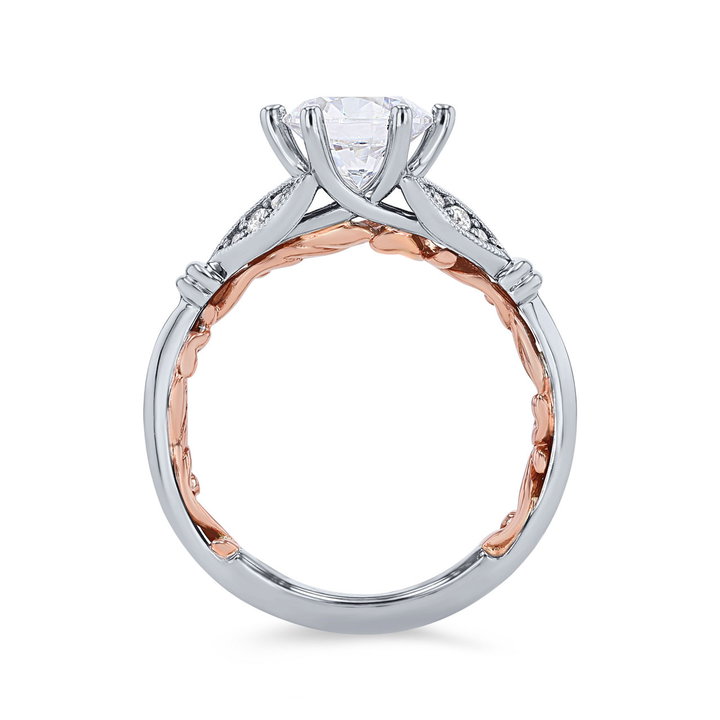 Artcarved Floral Six Prong Engagement Setting In White Gold 14K