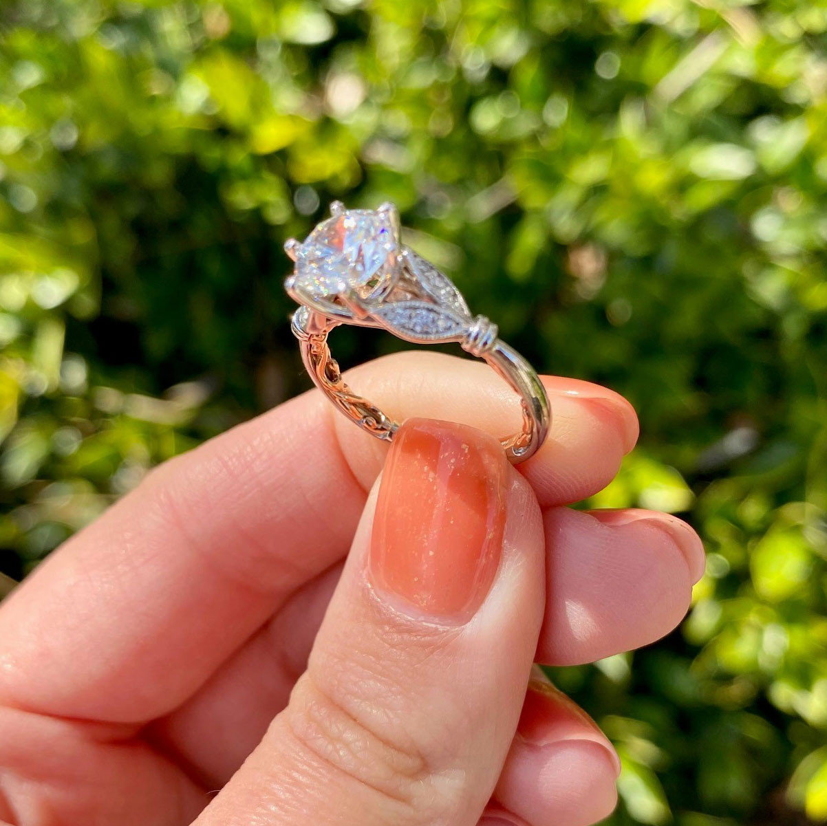 Artcarved Floral Six Prong Engagement Setting 3