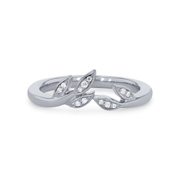 Artcarved Floral Contour Wedding Band In White Gold 14K