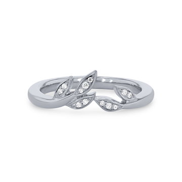 Artcarved Floral Contour Wedding Band In White Gold 14K