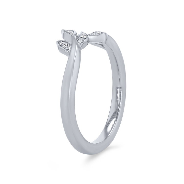 Artcarved Floral Contour Wedding Band In White Gold 14K