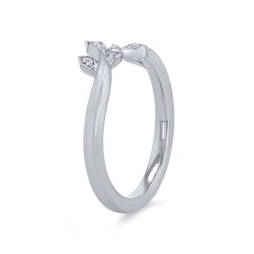 Artcarved Floral Contour Wedding Band In White Gold 14K