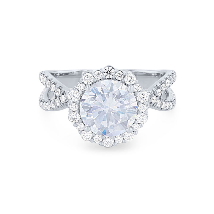 White Gold 18K Michael M. Defined Halo Twist Engagement Setting