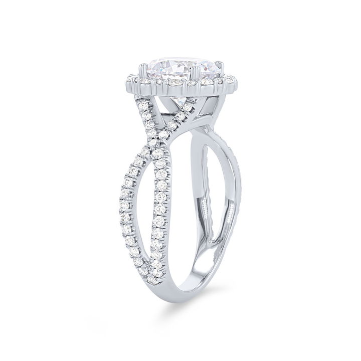 White Gold 18K Michael M. Defined Halo Twist Engagement Setting