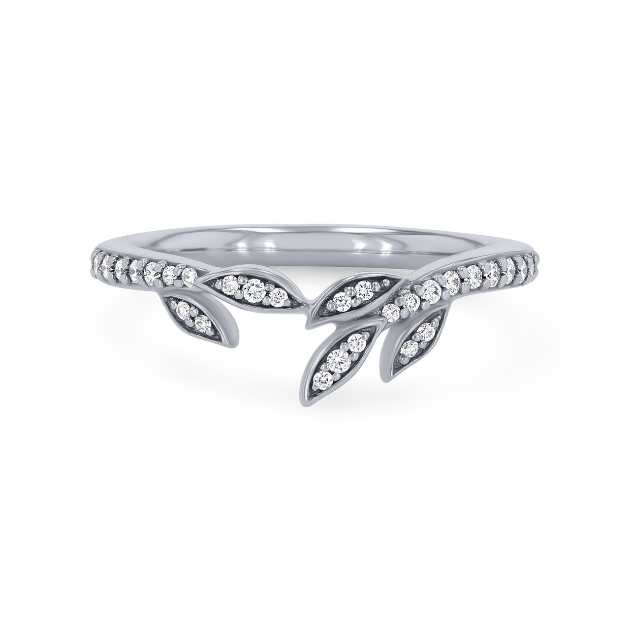 Artcarved Floral Pave Contour Wedding Band 0