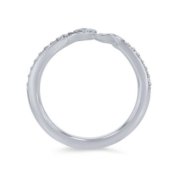Artcarved Floral Pave Contour Wedding Band In White Gold 14K