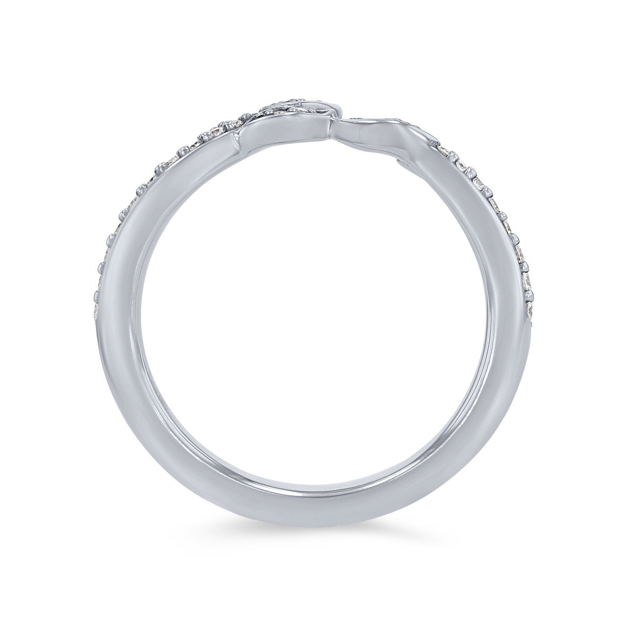 Artcarved Floral Pave Contour Wedding Band 2