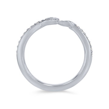 Artcarved Floral Pave Contour Wedding Band In White Gold 14K
