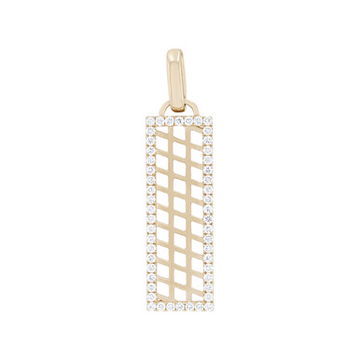 Diamond Border Vertical Bar Pendant